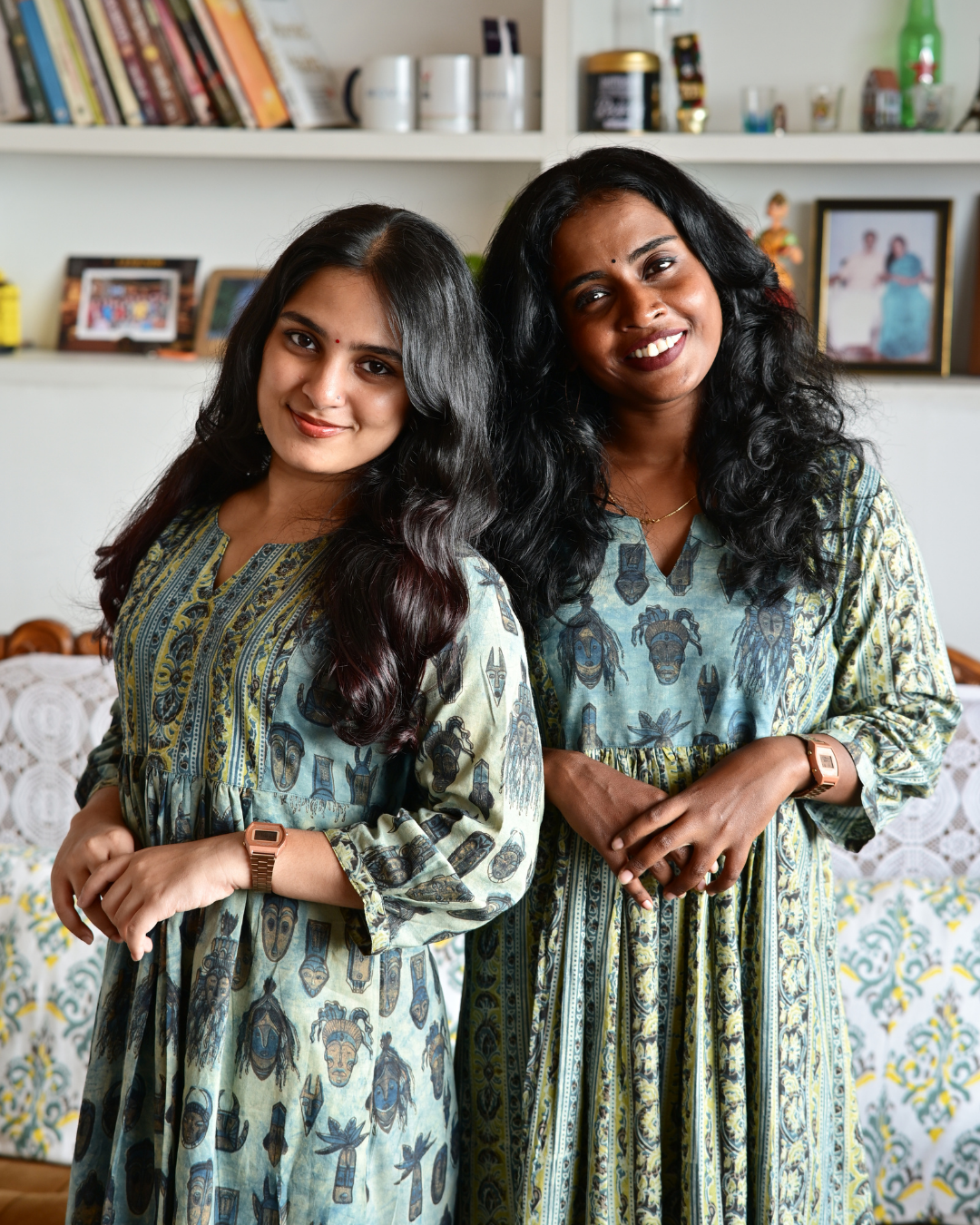 Hand Block Warli Print Jahota Gathered Dress