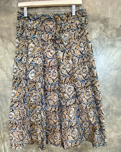 Kalamkari Printed Panel Cut Skirt