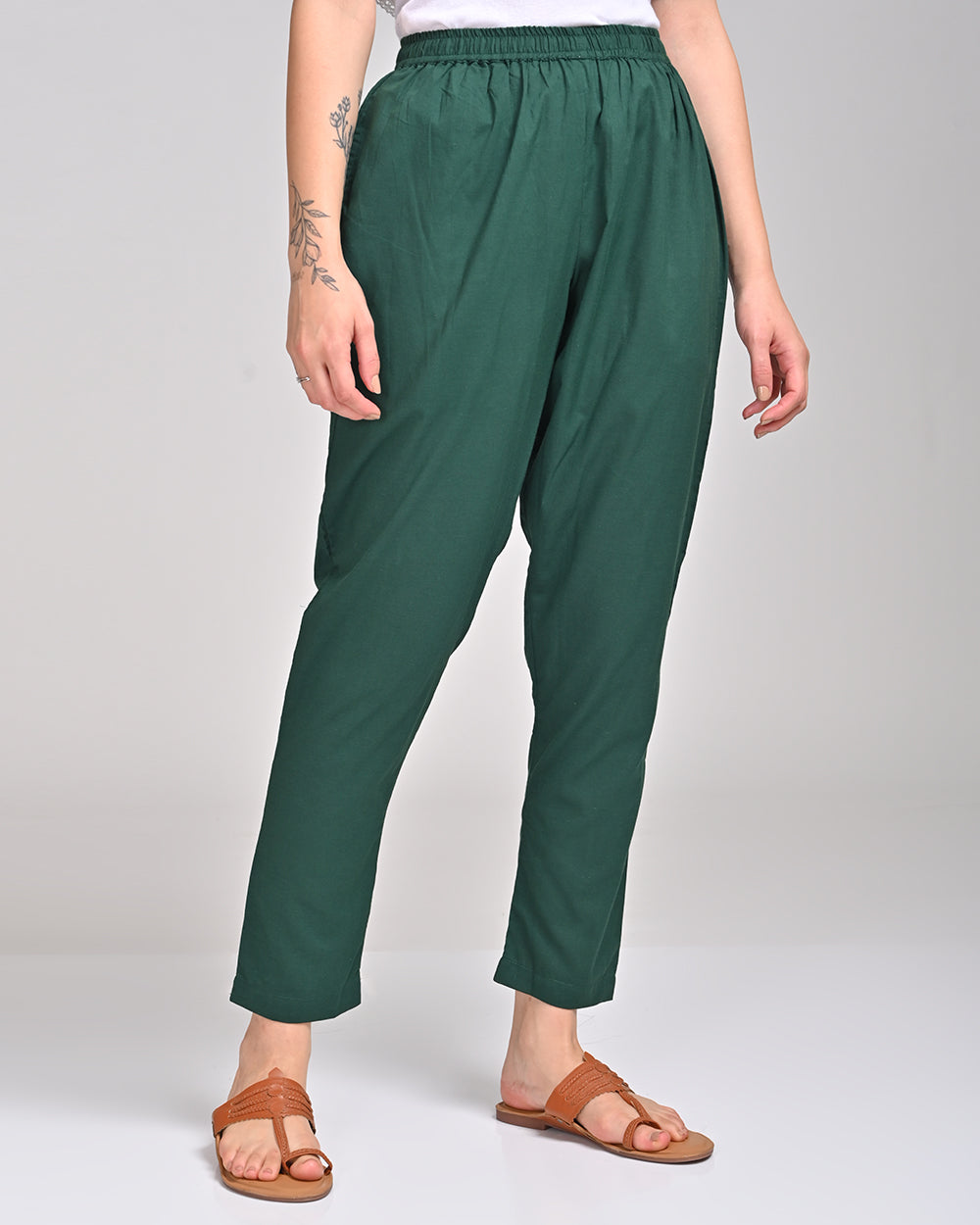 GREEN COLOUR COTTON PANT