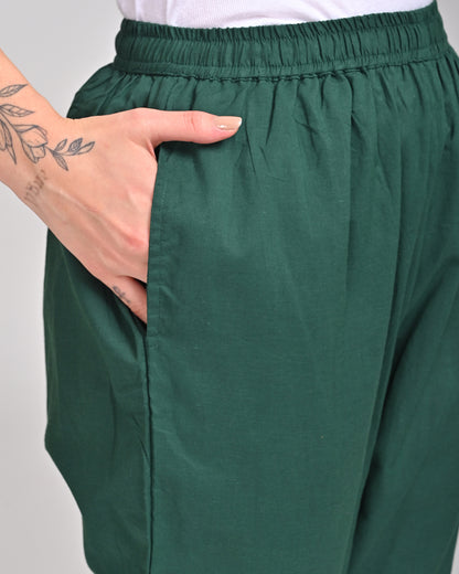 GREEN COLOUR COTTON PANT