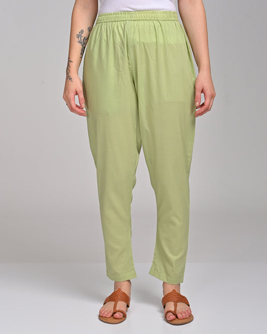 PISTA GREEN COTTON PANT