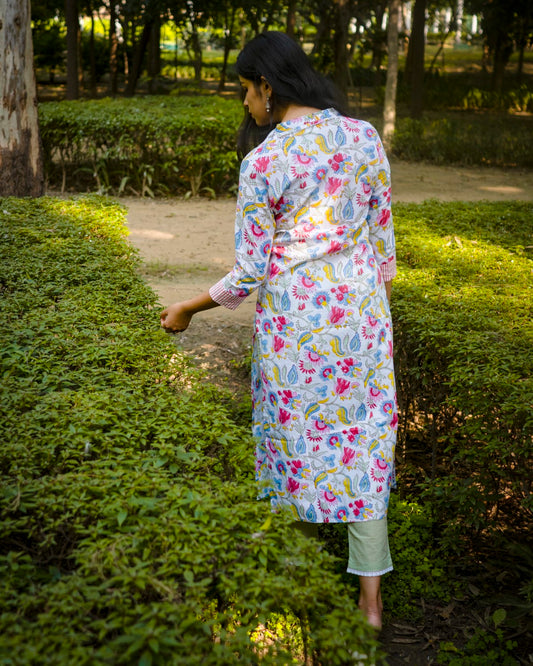 Floral Hand Block Printed Kurti