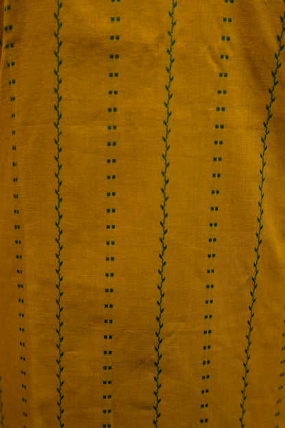 LEHRAA - Yellow and dark green South Cotton Kurti