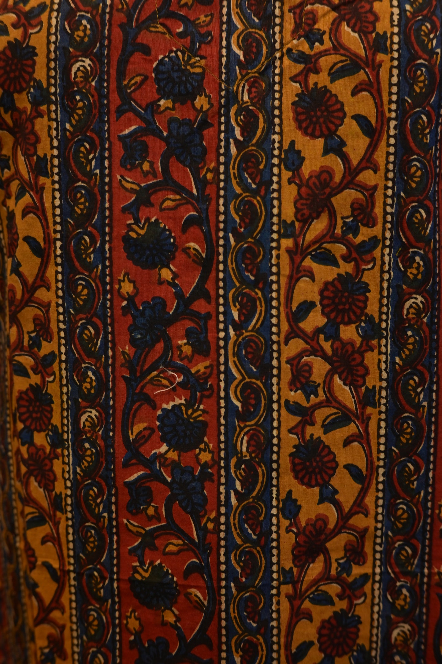 LEHRAA - Mustard yellow and Brick Red Handblock Printed Cotton Kurti