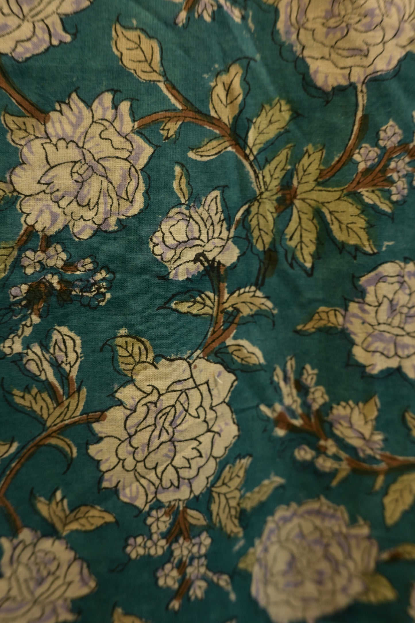 LEHRAA - TEAL BLUE Floral Sanganeri Hand Block Printed Cotton Kurti