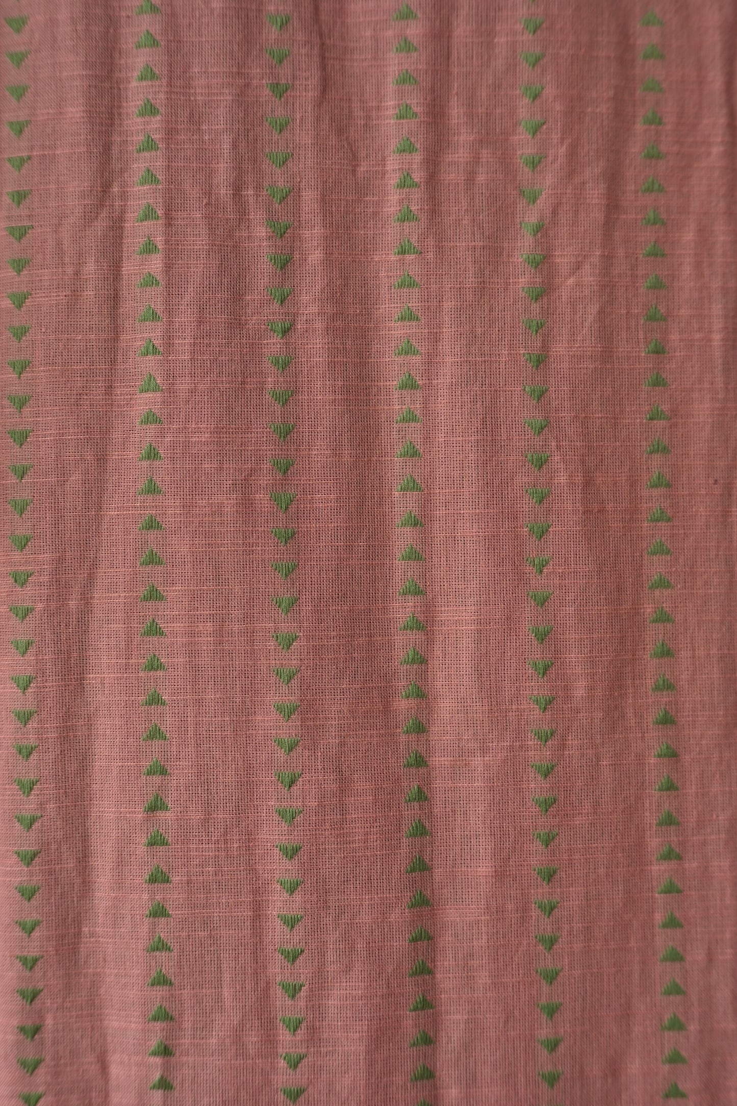 Powder Pink Hand Loom V Neck Kurti