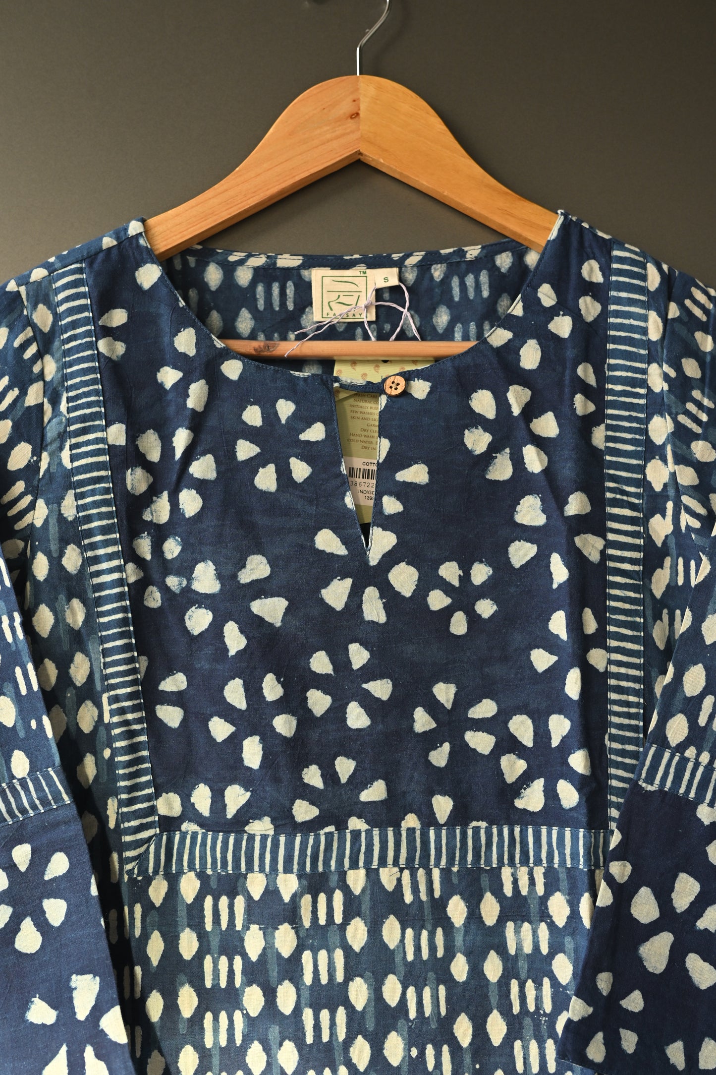 Indigo Patch Hand Block Printed Kurti