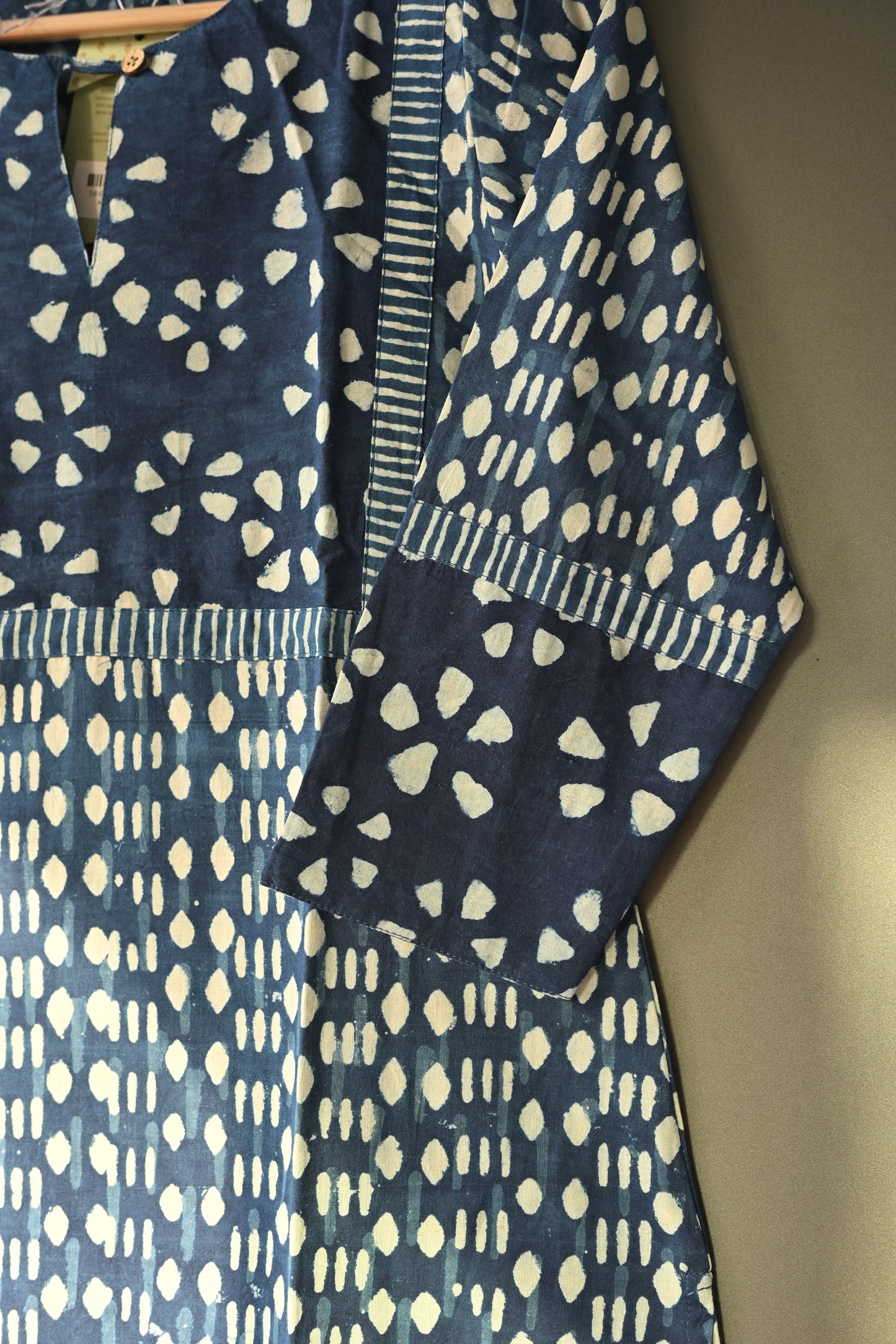 Indigo Patch Hand Block Printed Kurti