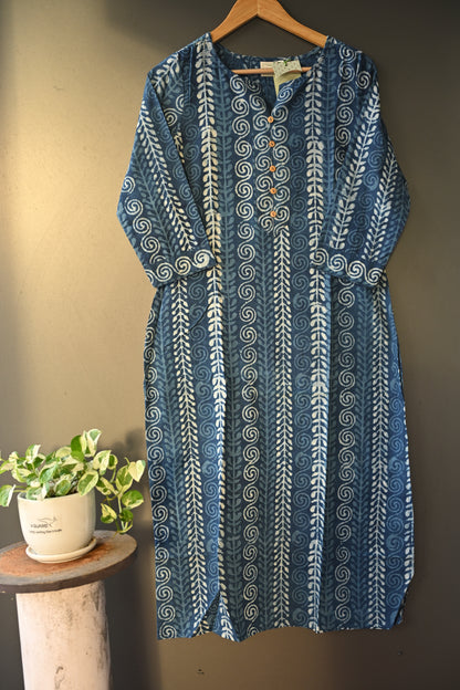 Indigo blue Printed Kurti