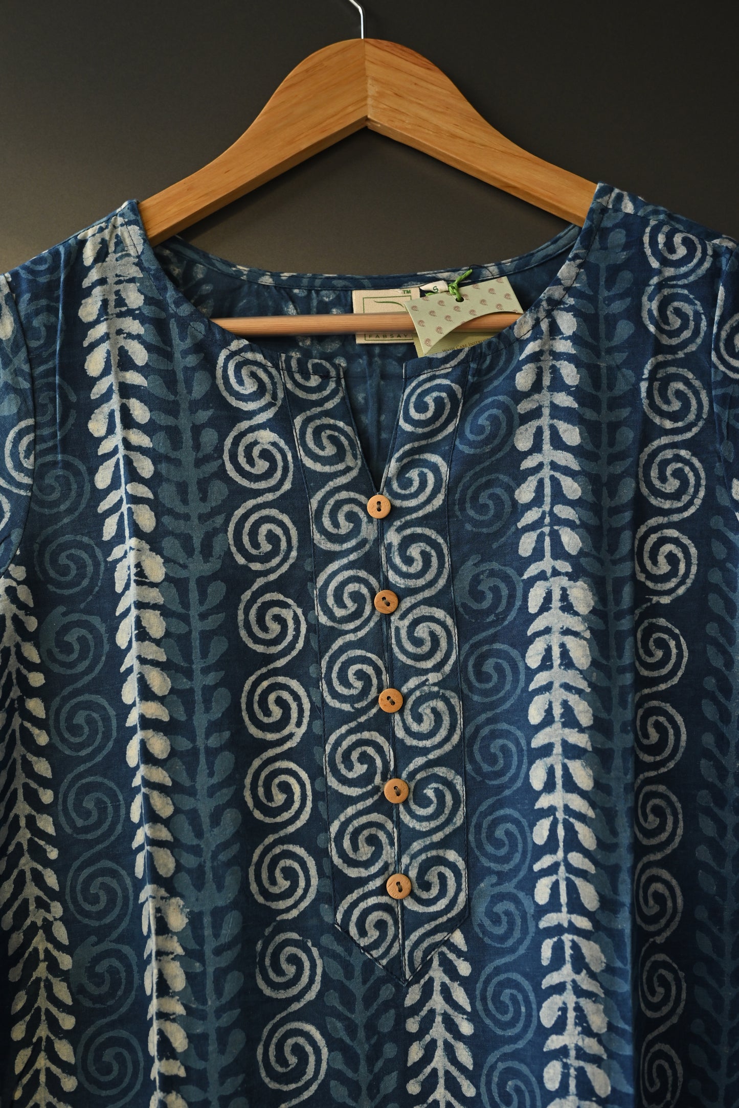 Indigo blue Printed Kurti