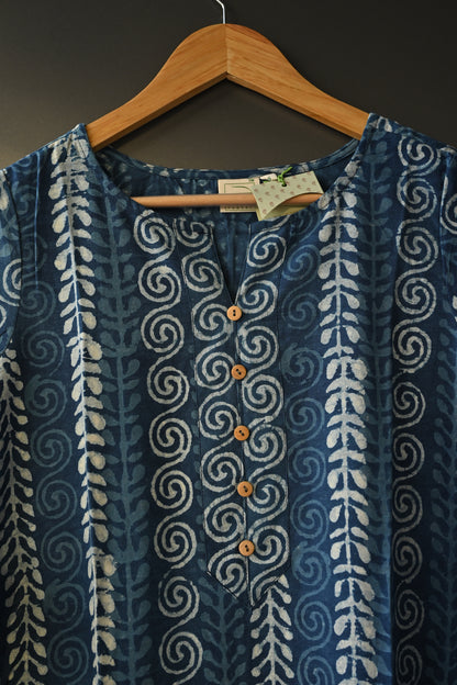 Indigo blue Printed Kurti