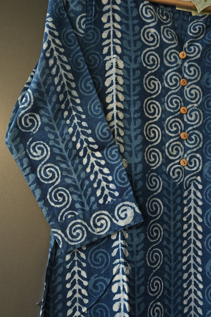 Indigo blue Printed Kurti