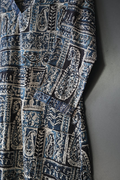 Kalamkari V Neck Kurti With Kantha Work