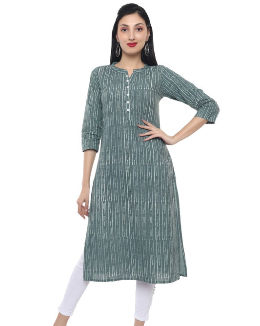 Green Dabu Tunning Print  Hand Block Printed Kurti