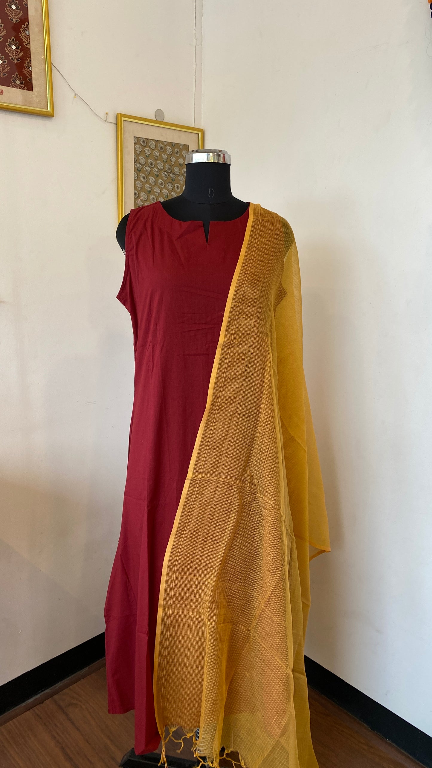 YELLOW KOTA DORIA DUPATTA