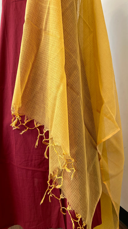 YELLOW KOTA DORIA DUPATTA