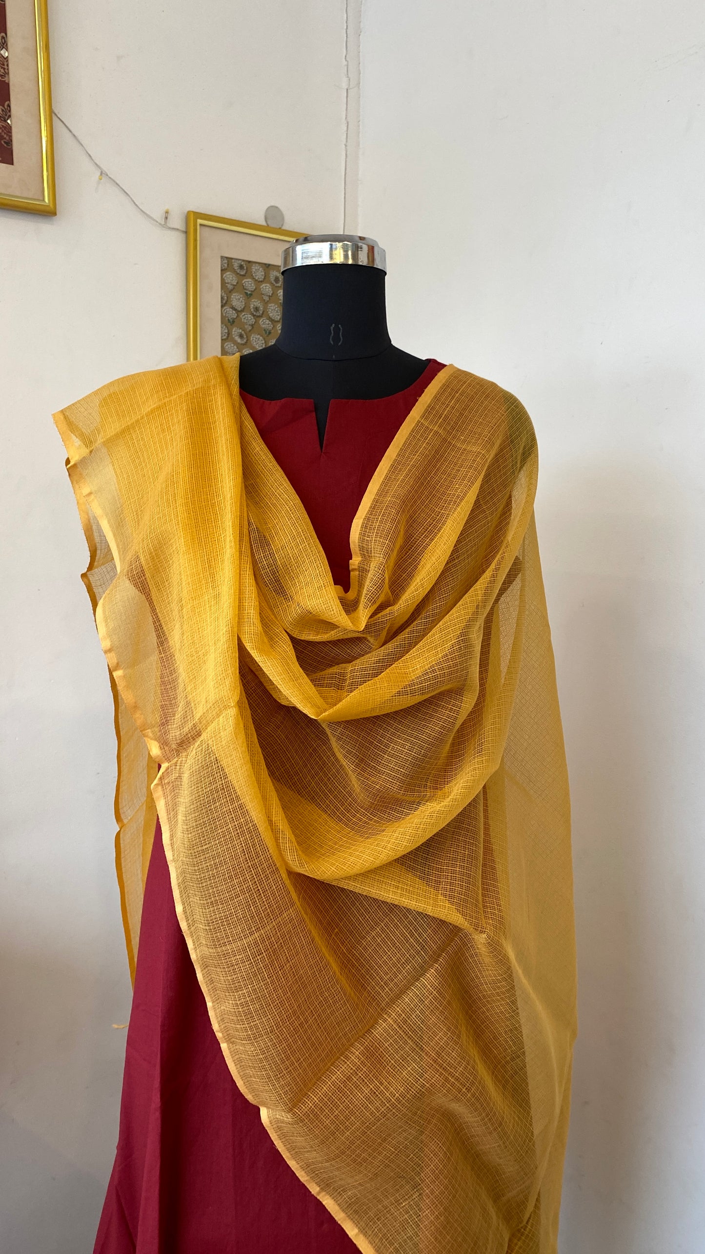 YELLOW KOTA DORIA DUPATTA