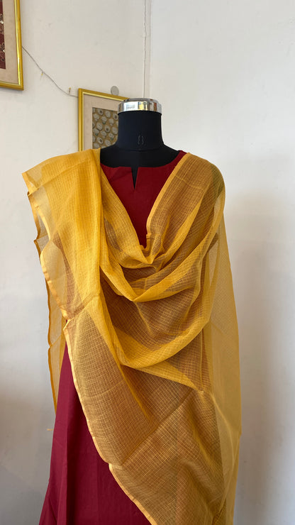YELLOW KOTA DORIA DUPATTA