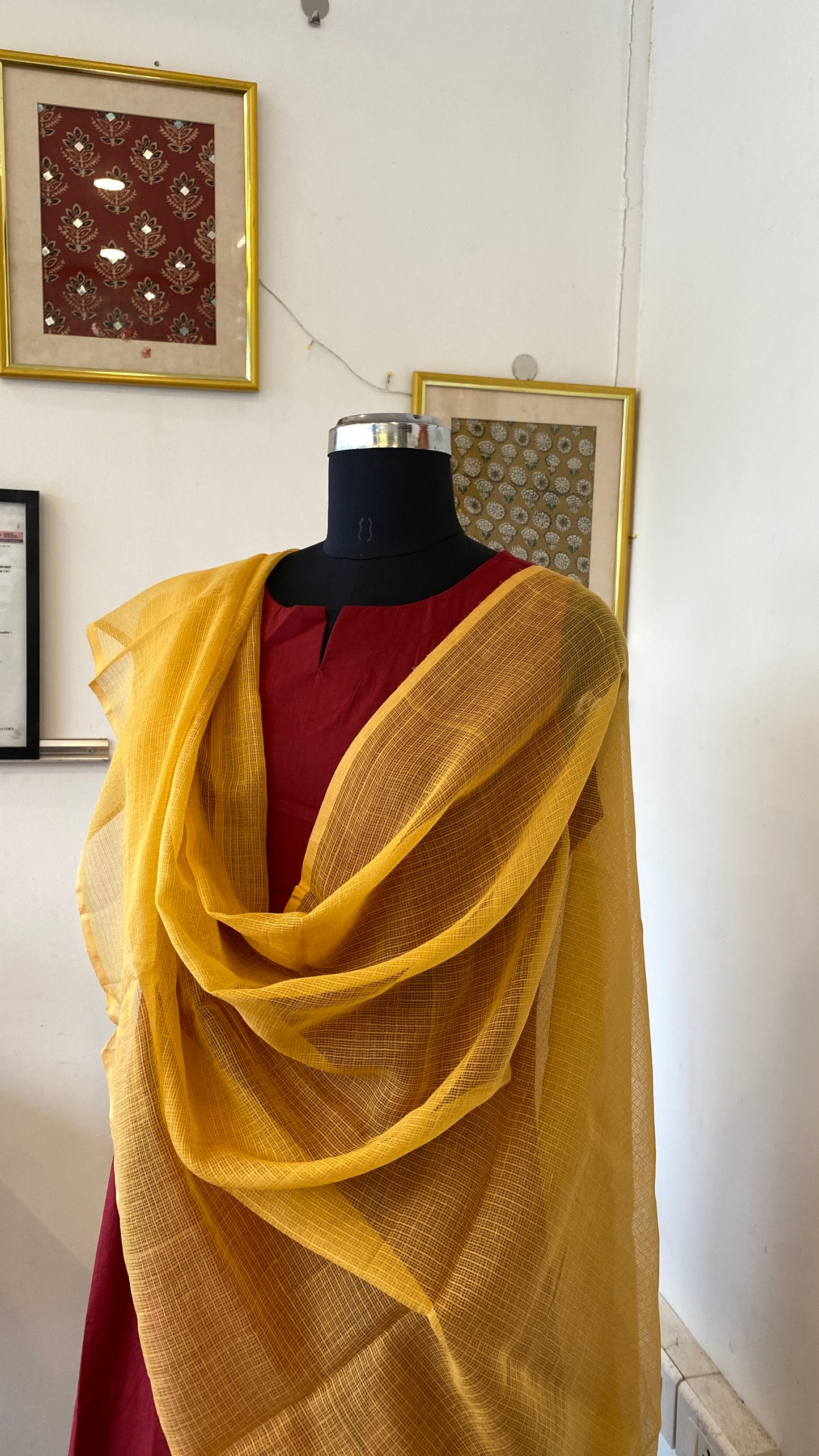 YELLOW KOTA DORIA DUPATTA