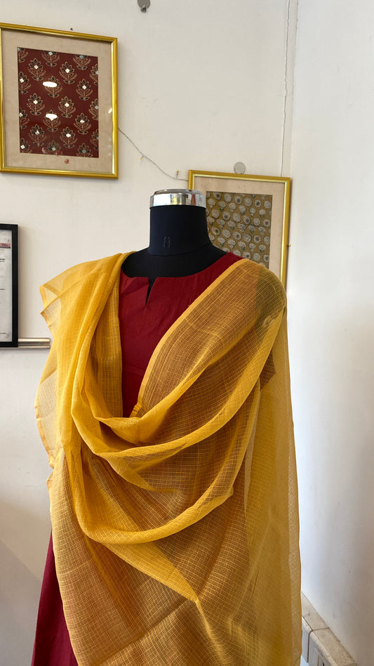 YELLOW KOTA DORIA DUPATTA