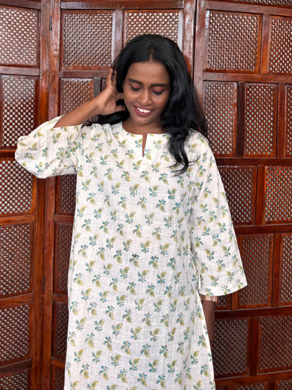 White white paisley  Relaxed Fit Top