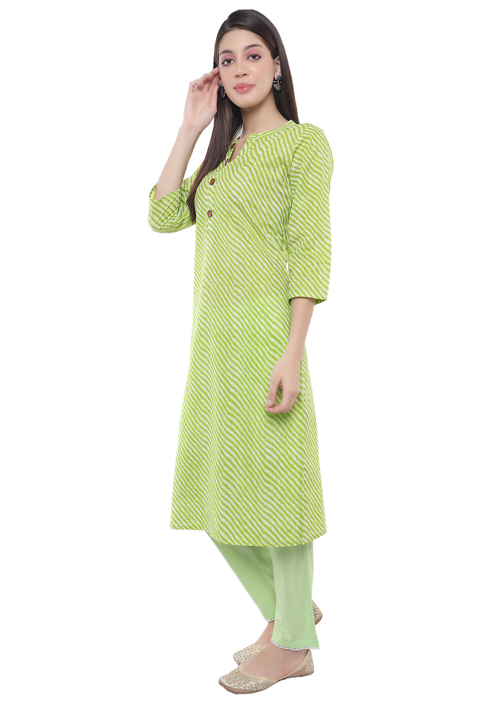 COTTON LEHERIYA PRINTED KURTI