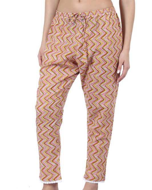 ZIGZAG PRINTED COTTON PANT