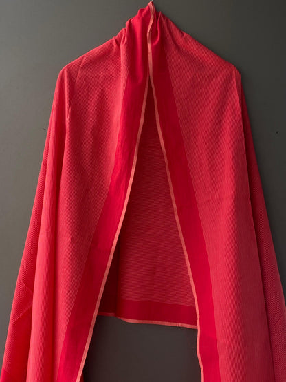 RED SOUTH COTTON DUPATTA