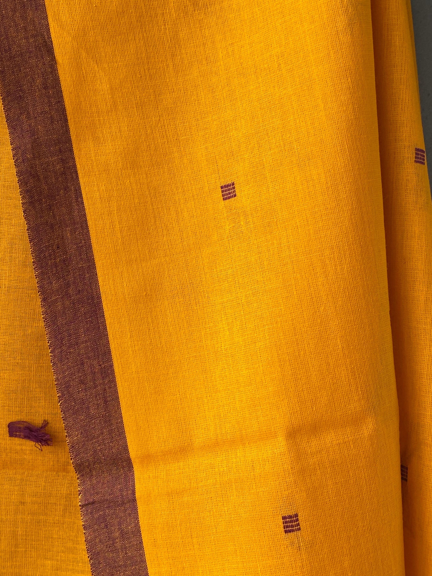 YELLOW WITH BROWN BUTTA SOUTH COTTON DUPATTA