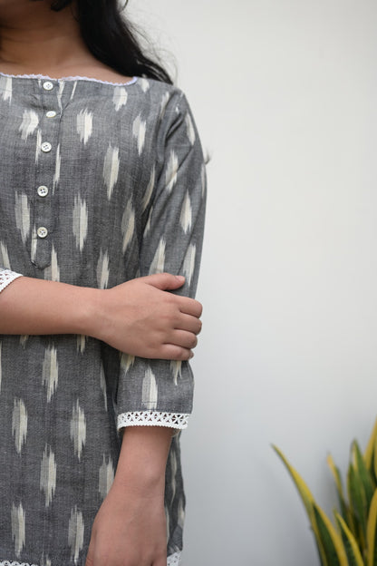 Grey Ikkat Short Top