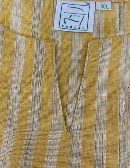 Yellow South Cotton Slit Neck Kurti